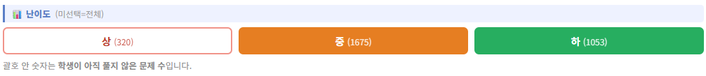 난이도 지정 화면